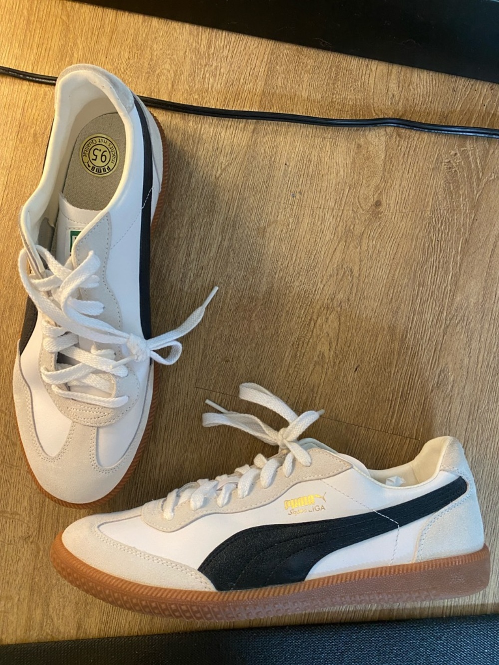 NEW PUMA Super Liga Men's White & Black Retro Sneakers 10.5